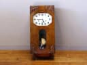 ウォールクロック｜ウォルナット材・1930年代 ブドウの彫刻と振り子 71cm