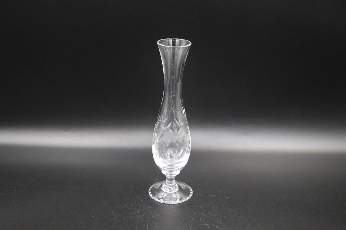 フラワーベース|ガラス・1930年代 脚付きの一輪挿し 16.4cm