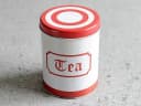 ティー缶｜1970年代 赤と白のTea缶 15cm