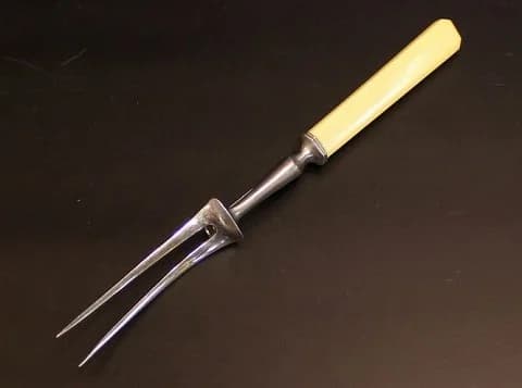 ミートフォーク｜1980年代 クリームイエローの柄 25.5cm