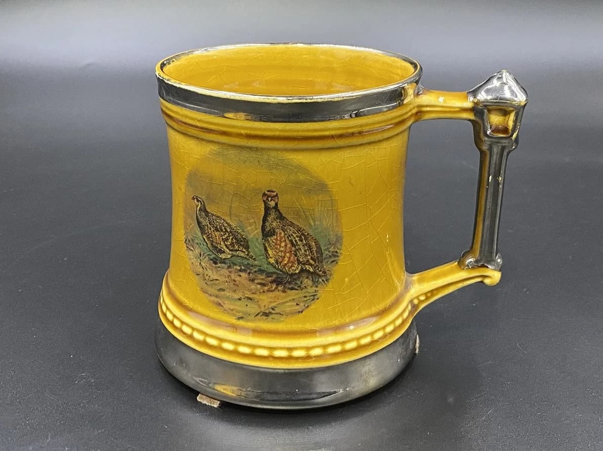 ビアマグ｜陶器・1960年代 バンの親子を描いた蓋付き 13cm