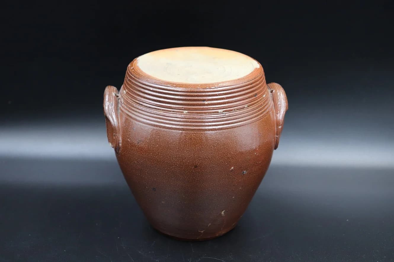 ストーンウェアジャー｜1950年代 二つ手の陶器 15cm