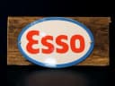 サインプレート｜1970年代 ESSO の楕円ホーロー看板 20×10cm