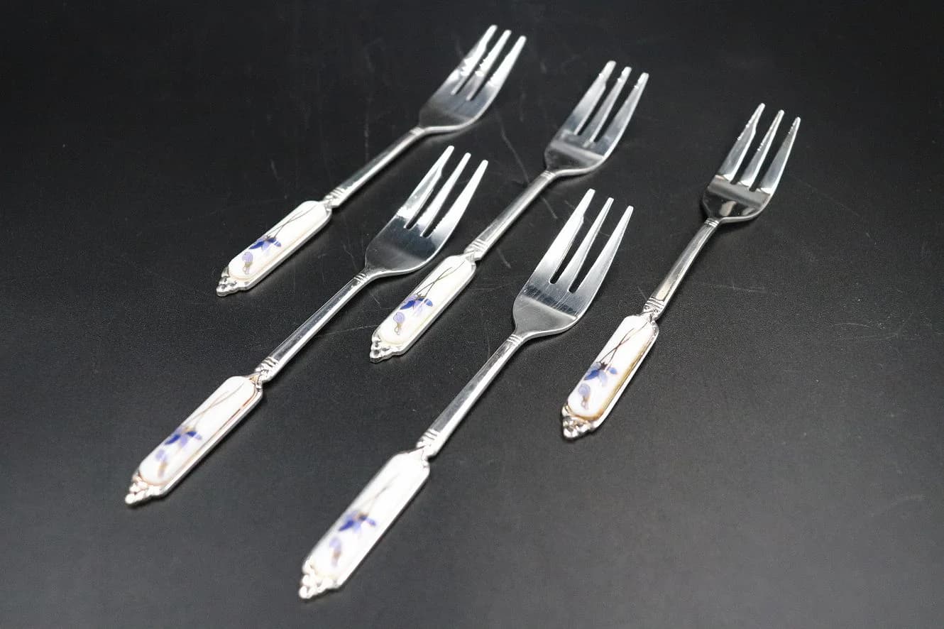 ケーキフォーク｜1980年代 すみれと金彩 13.5cm