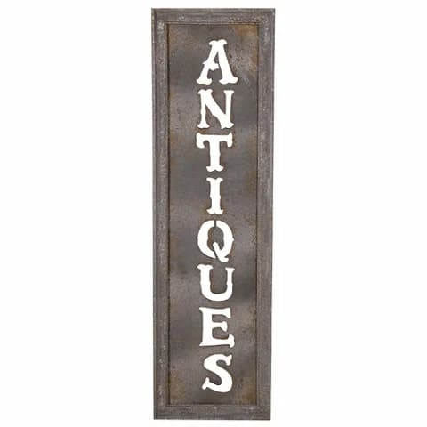 アンティークサイン|木製 縦書きの「ANTIQUES」 43.5×149cm