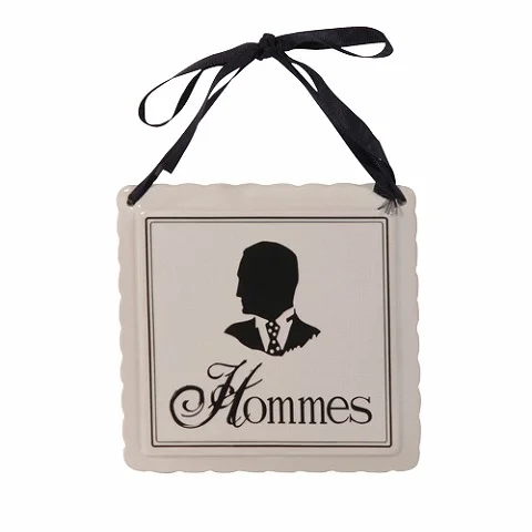 ウォールプレート｜Hommes リボン付きの15cm角