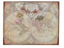 ワールドマップ｜メタル 古地図の壁掛けプレート 71×56cm