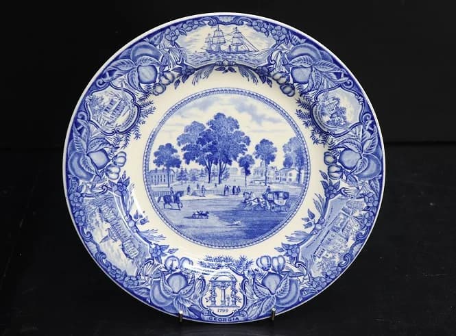 ディナープレート｜1950年代 青の風景画 Wedgwood（ウェッジウッド）