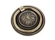 リングハンドル｜メタル 銀色の菊花座金 4.7cm