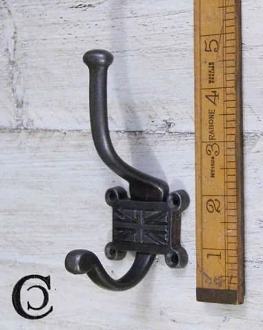 ユニオンジャックコートフック｜アイアン 国旗の浮き彫り 12.5cm