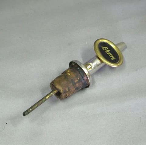 ボトル栓｜1970年代 「Sherry」のコルク付きポアラー 11.5cm