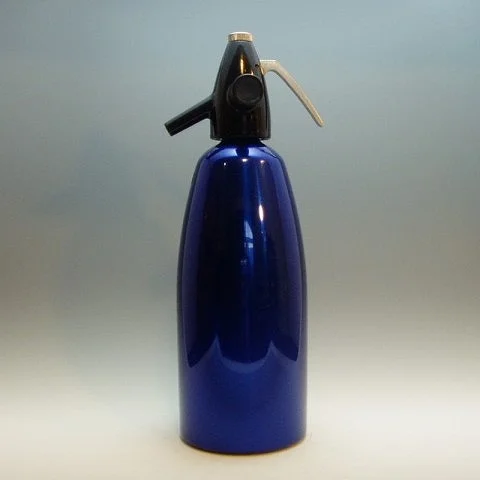 ソーダサイフォン｜深い青の胴 高さ30.5cm