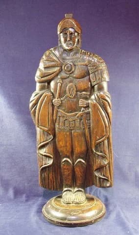 ファイヤープレイスツールセット|オーク材・1940年代 人物彫刻のスタンド 54cm