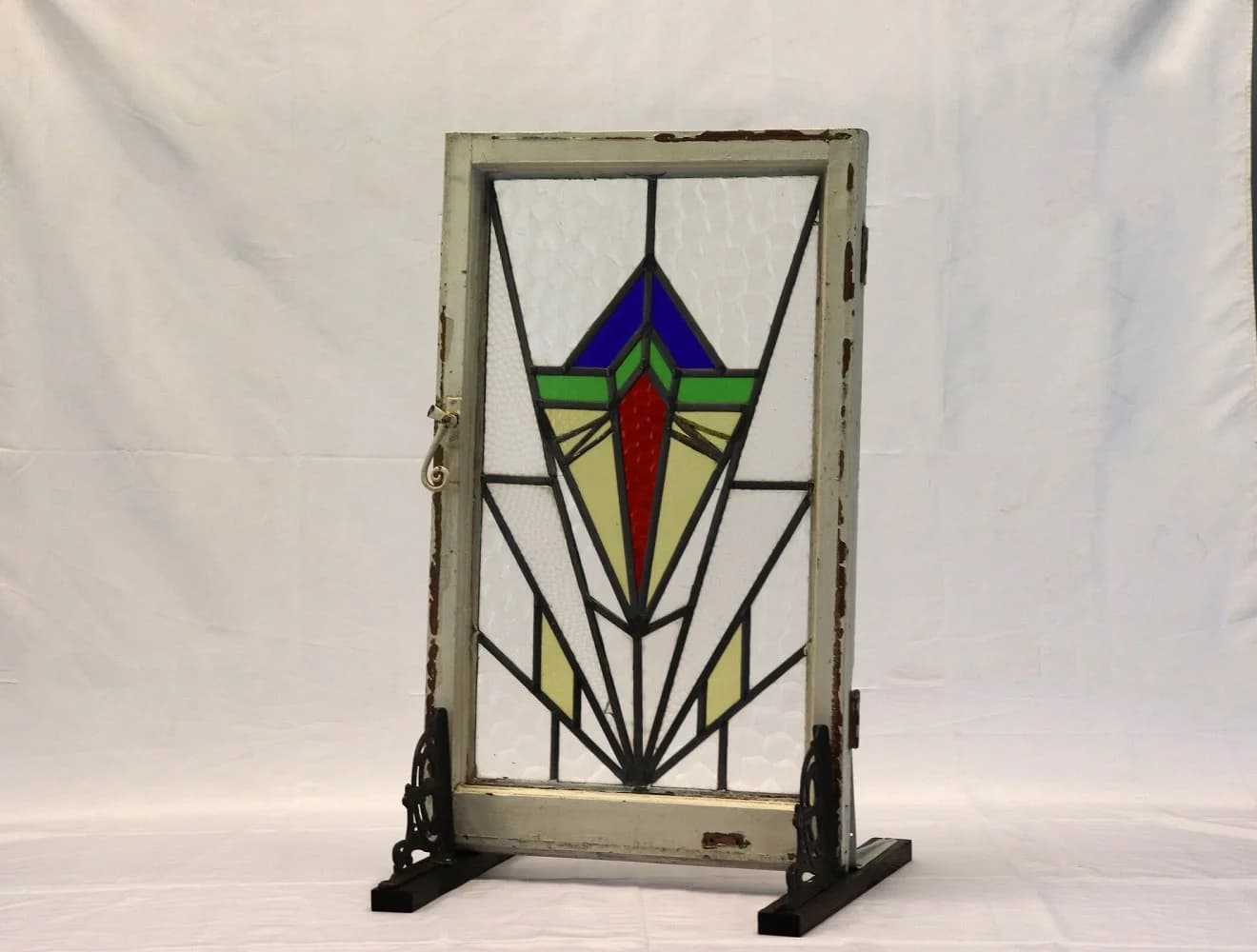 ステンドグラス｜1930年代 V字のアールデコ 51.5×85.7cm