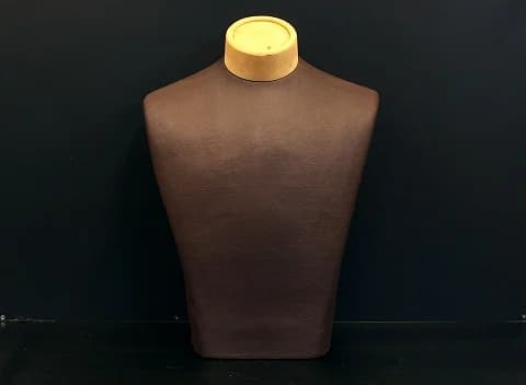 トルソー|ファブリック・1930年代 肩から上の茶色いボディ 高さ58cm