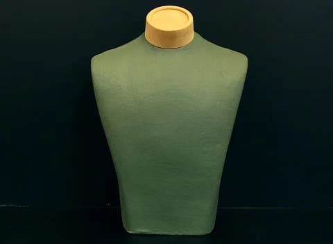 トルソー｜ファブリック・1930年代 肩から上の緑のボディ 高さ58cm
