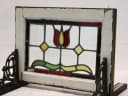 ステンドグラス｜1930年代 チューリップと黄のダイヤ 55.8×40.5cm