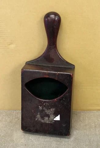 コレクションボックス｜オーク材・1950年代 柄付きの募金箱 35cm