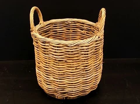ウィッカーバスケット｜1950年代 円筒形の深型 41cm