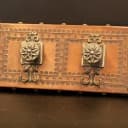 レザーウォールフック｜1930年代 鋲打ちの二連フック 47×21.5cm