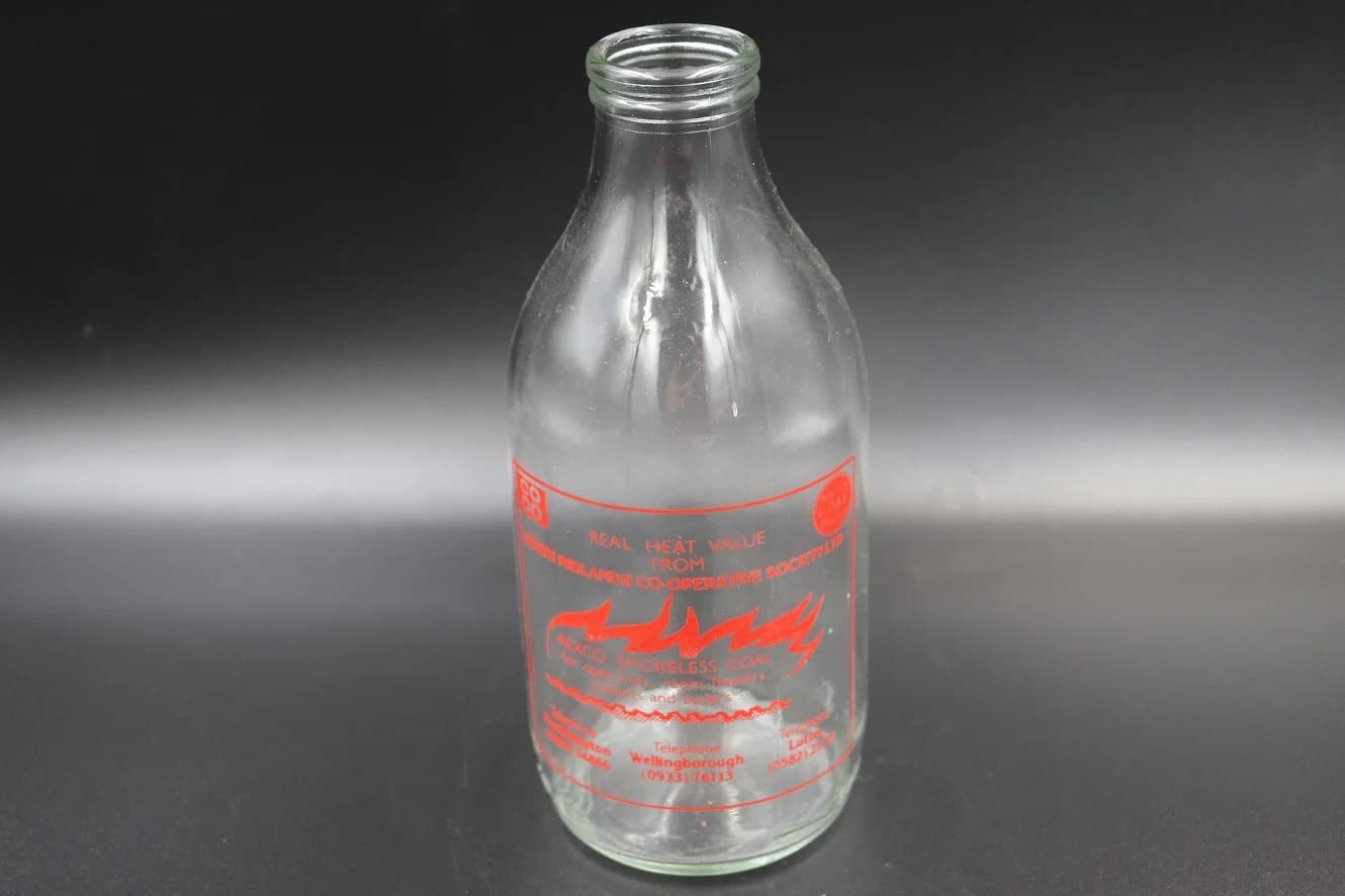 ミルクボトル｜1970年代 REXCO SMOKELESS COAL の広告 18cm