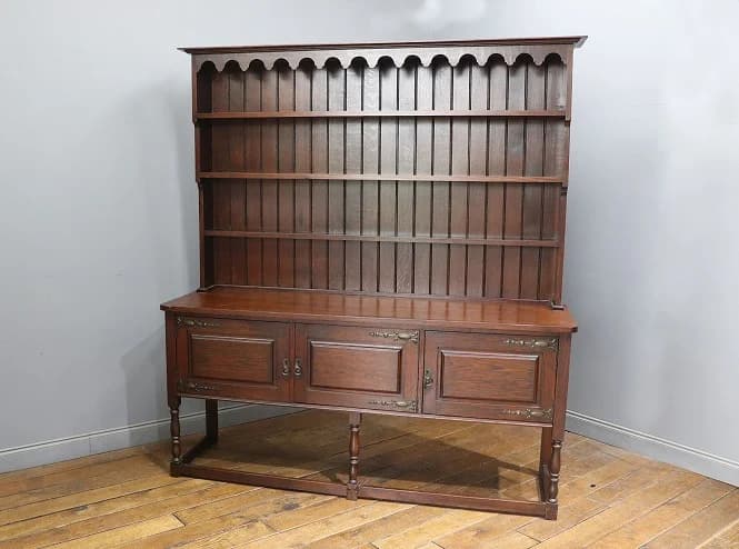 カップボード｜オーク材・1910年代 幅183cmの大型ドレッサー