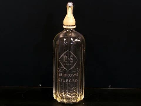 ソーダサイフォン|ガラス・1930年代 BURROWS STURGESS のギャザー 高さ32.5cm