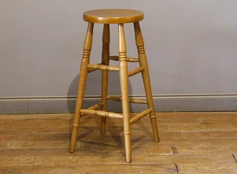 バースツール｜ビーチ材・1930年代 明るい木肌の丸座面 高さ76cm