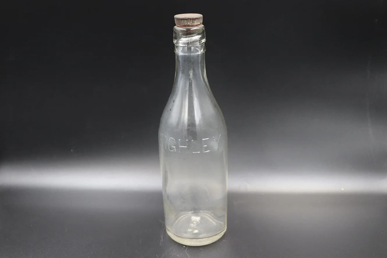 アンティークボトル|ガラス・1970年代 透明の大きめ瓶 26cm