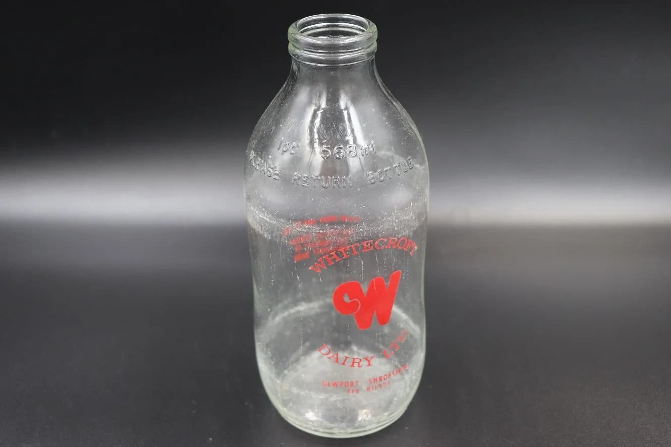 ミルクボトル｜1970年代 WHITECROFT DAIRY 18cm