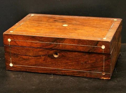 コレクションボックス｜ローズウッド材・1930年代 赤い内張り 30×22cm