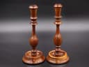 キャンドルスタンド｜木製・1930年代 挽き脚のペア 26cm