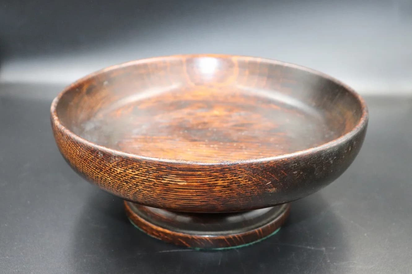 フルーツボウル|1930年代 オーク材の高台付き 24cm