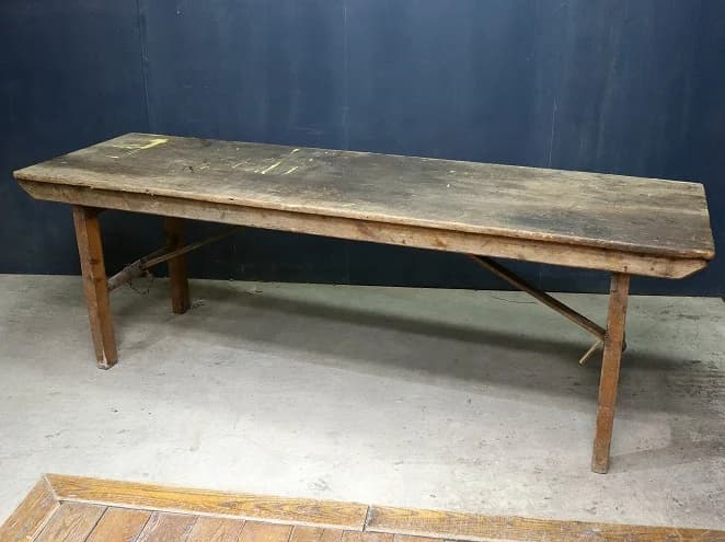 フォールディングテーブル|オーク材・1930年代 折りたたみの長机 幅228.5cm