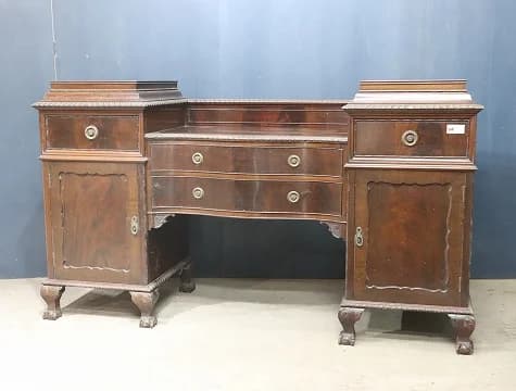 サイドボード｜ウォルナット材・1930年代 ペデスタル型の大型サイズ