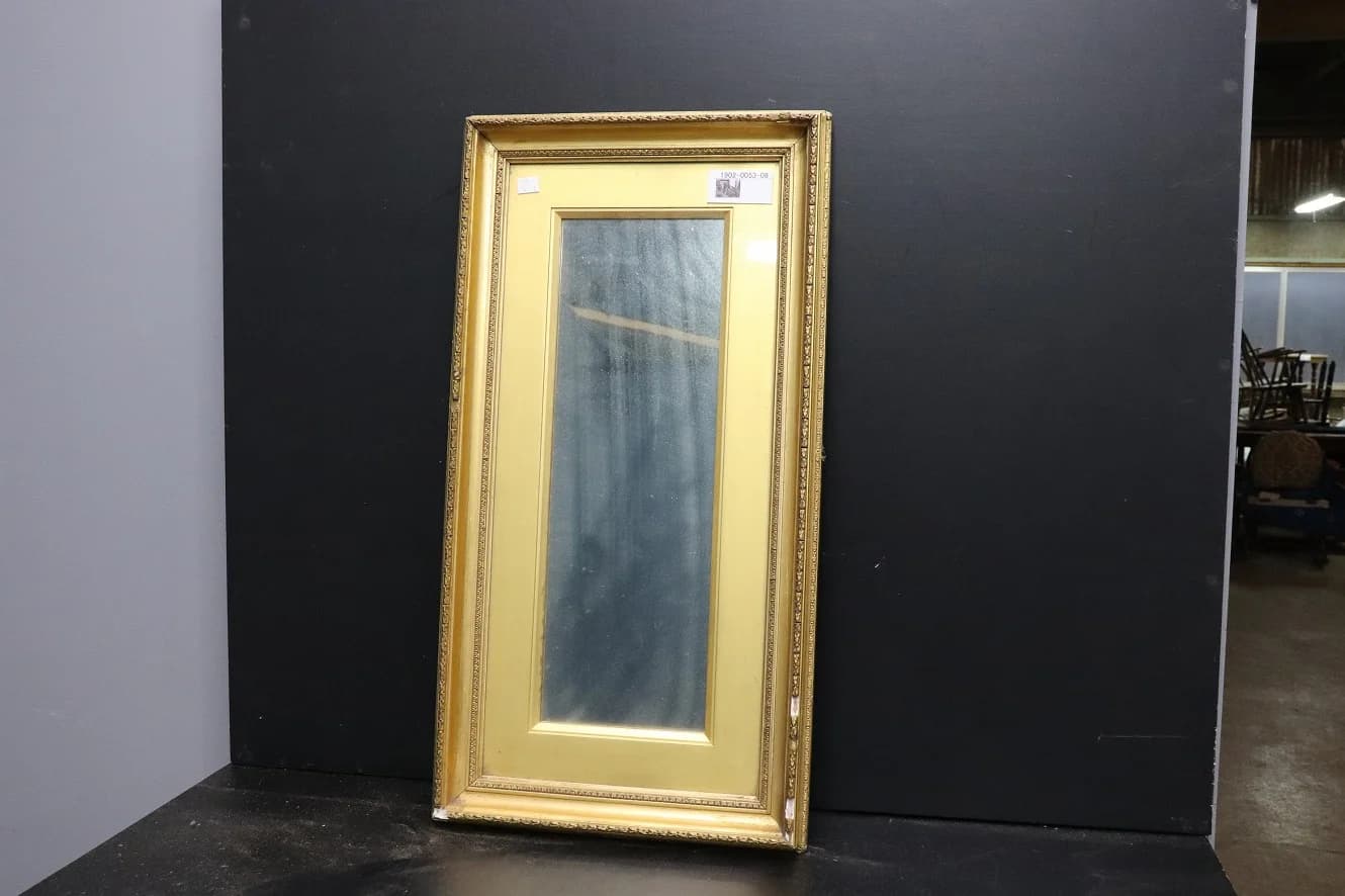 ミラー｜1930年代 幅広ゴールドフレームの縦長 38.4×73cm