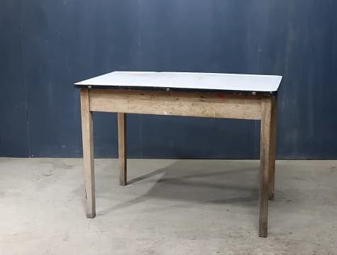 ワークテーブル|ビーチ材・1930年代 ホーロー天板のキッチン作業台