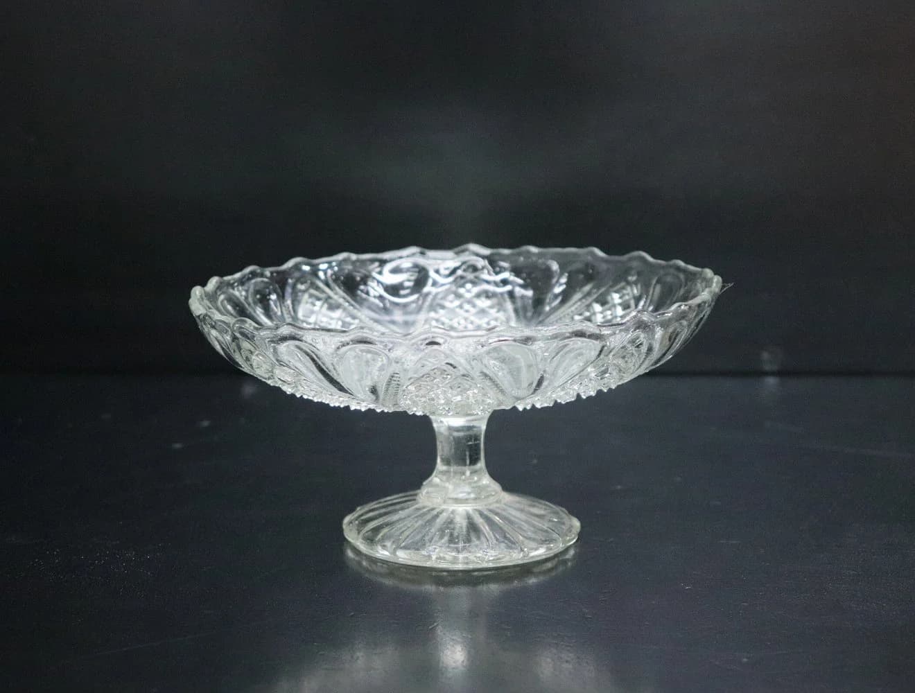 コンポート|1970年代 花形カットの脚付き 19.5cm