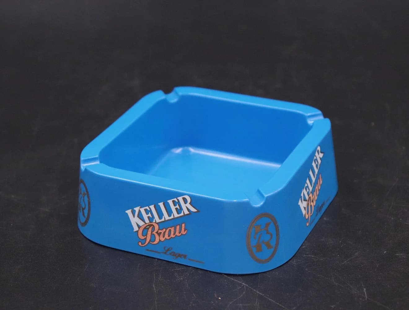 アッシュトレイ｜1970年代 KELLER Brau の水色 13.8cm
