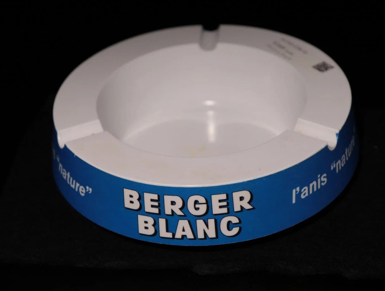 アッシュトレイ｜1970年代 BERGER BLANC の青と白 14.7cm