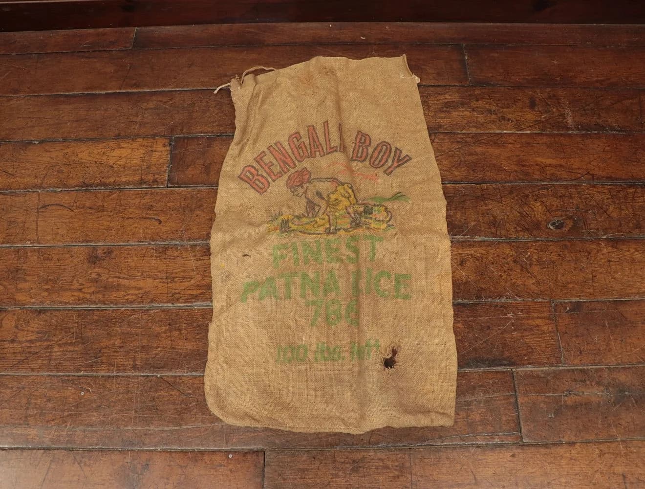 グレインサック|麻・1930年代 BENGAL BOY FINEST PATNA RICE 50×88