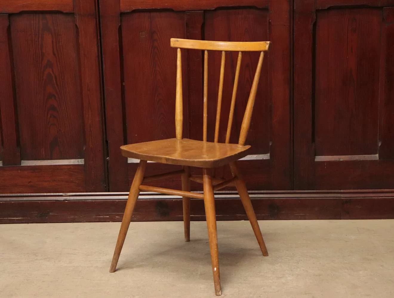 スティックバックチェア|ブナ・エルム材・1960年代 背が抜けたダイニングチェア ERCOL(アーコール)