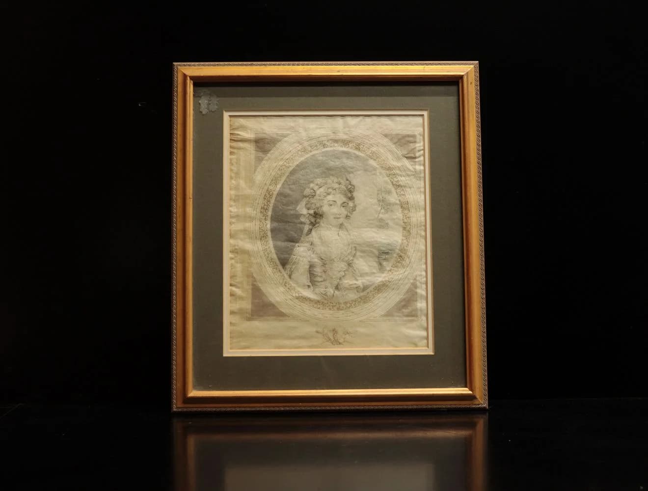 プリント｜1930年代 楕円窓の女性像 40×45cm