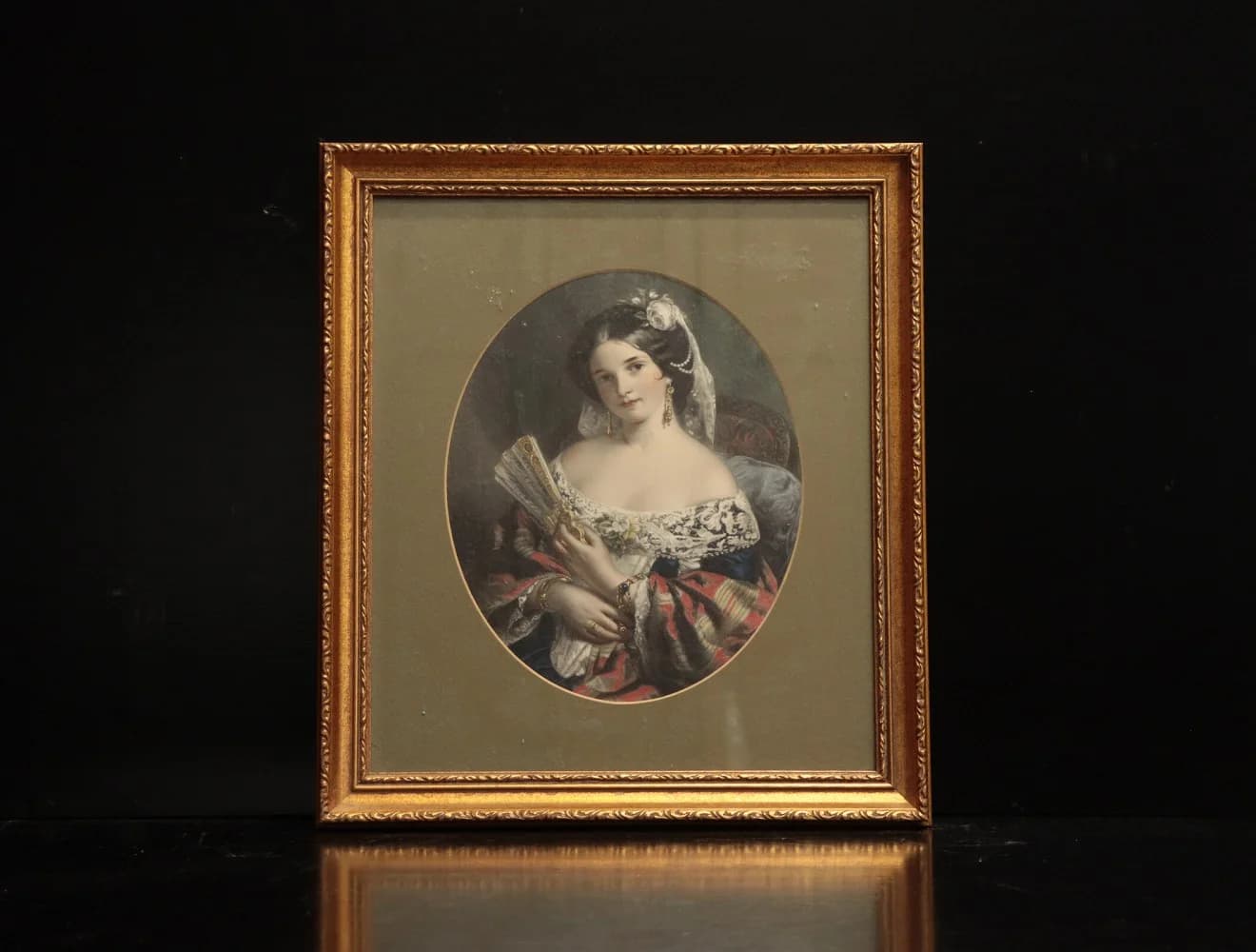 プリント｜1930年代 楕円の貴婦人像 39×43.5cm