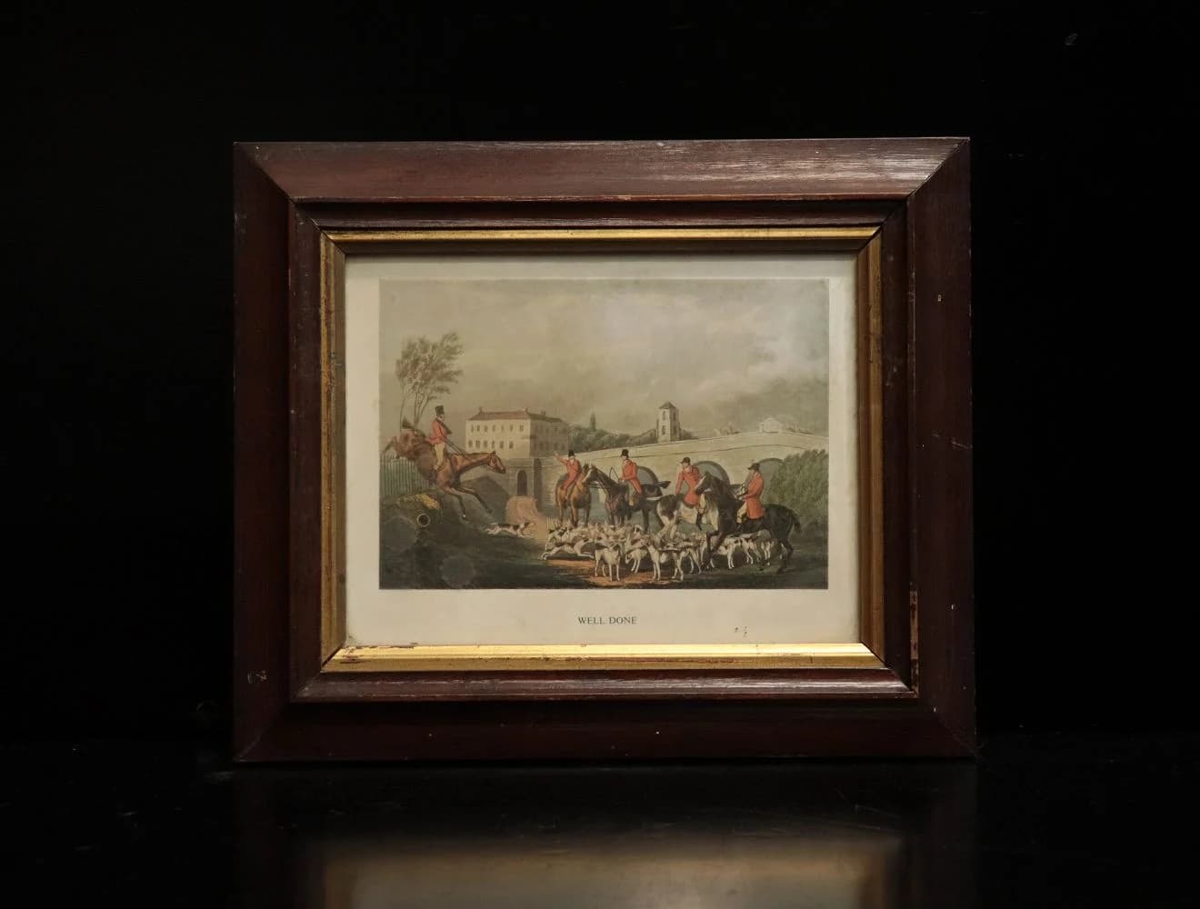 プリント｜1930年代 石垣を越える騎馬 27.5×23cm