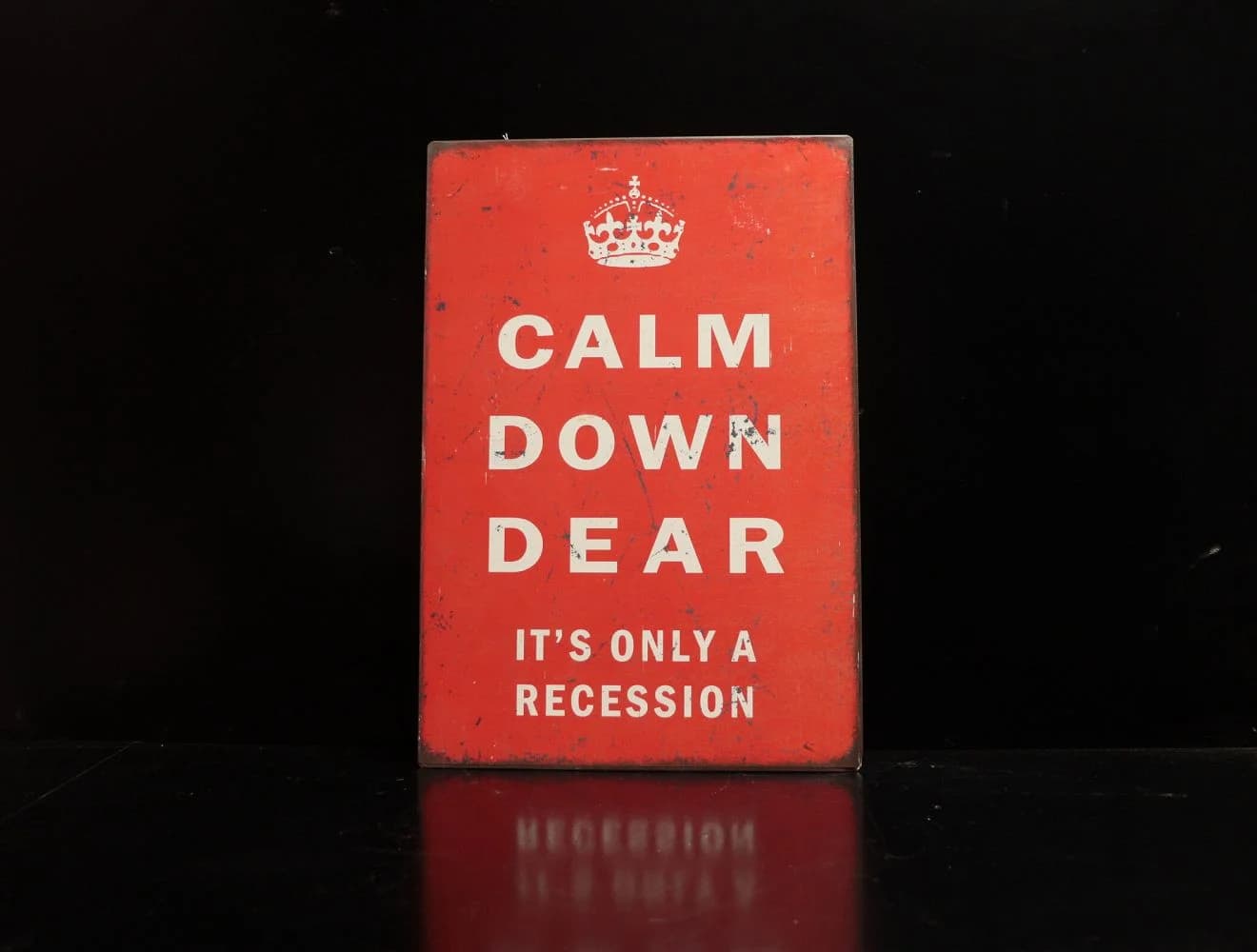 サインボード|1980年代 CALM DOWN DEAR 33×48cm