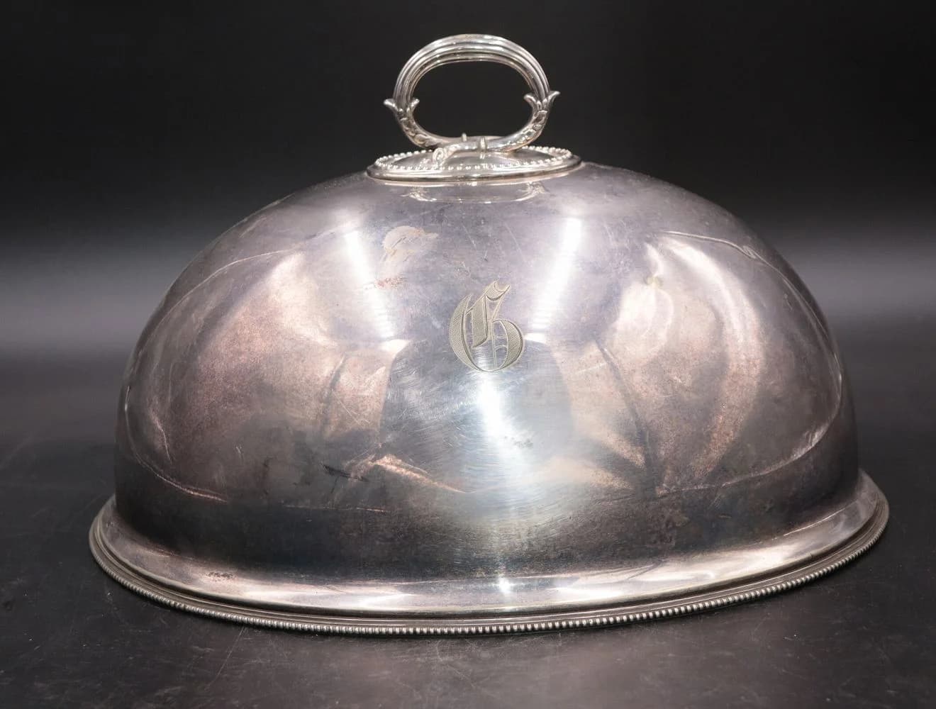 クロッシュ｜シルバープレート・1930年代 大型の40cm