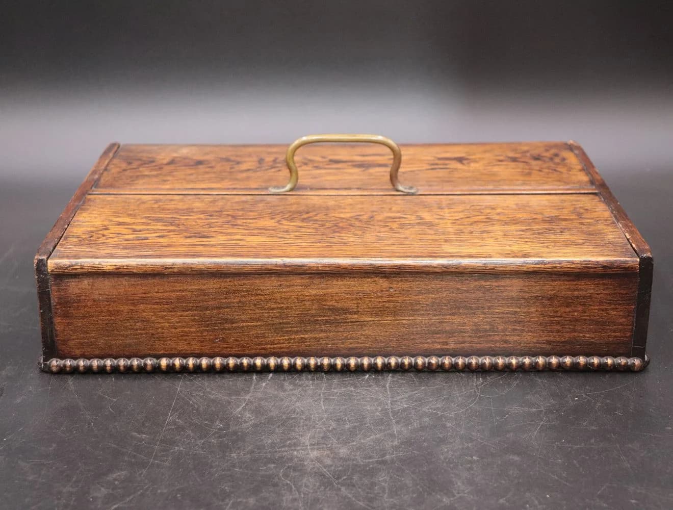 ボックス|1930年代 真鍮の持ち手付き浅型 40.5×28cm