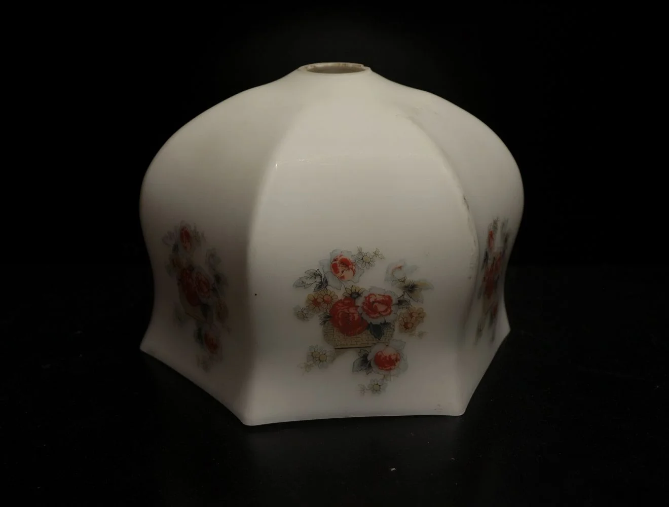 ガラスシェード|バスケット入りの花 径18cm