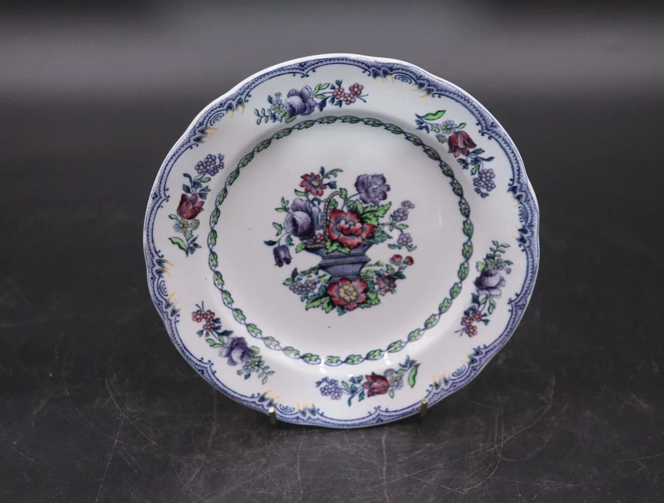 プレート|花模様の彩色 19cm Spode(スポード)